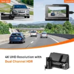 کیفیت دوربین خودرو شیائومی Xiaomi 70mai Dash Cam 4K A810 Set با دوربین پشتی