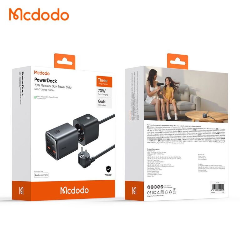 شارژر دیواری و سیم سیار مک دودو Mcdodo CH-2530 طول 1.5 متر توان 70 وات