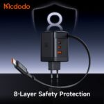 شارژر دیواری مک دودو Mcdodo CH-8470 توان 100 وات با کابل جمع‌شونده