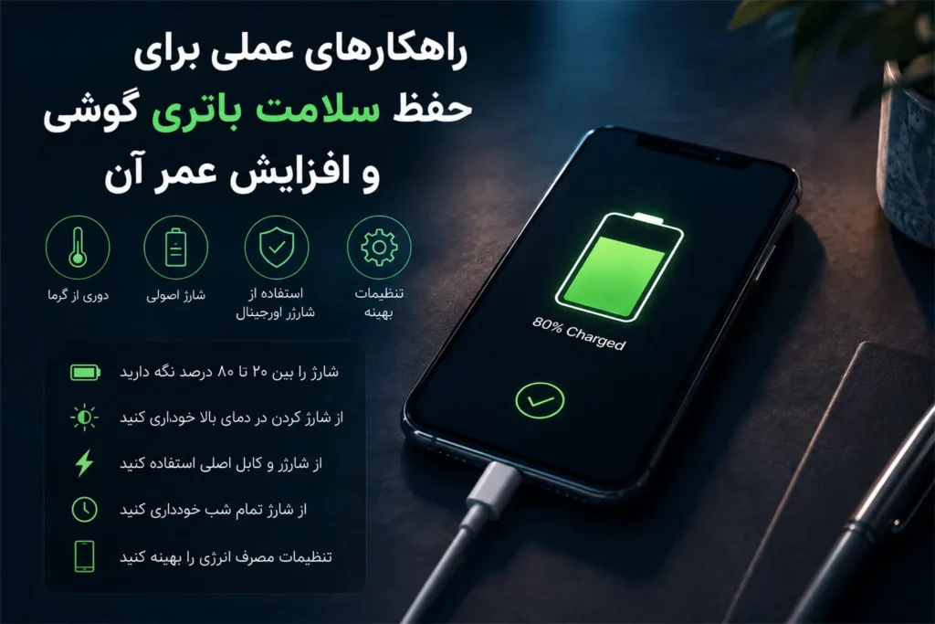 راهکارهای عملی برای حفظ سلامت باتری گوشی و افزایش عمر آن