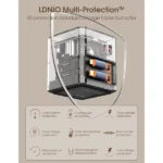 شارژر رومیزی الدینیو LDNIO Q16 توان 100 وات با 2 کابل جمعشونده