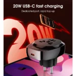 مشخصات مبدل برق و شارژر دیواری الدینیو LDNIO Z10 توان 20 وات همراه با کابل تایپ سی