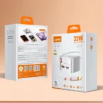 شارژر دیواری الدینیو LDNIO Q9 توان 33 وات با کابل جمعشونده