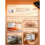 شارژر دیواری الدینیو LDNIO Q9 توان 33 وات با کابل جمعشونده