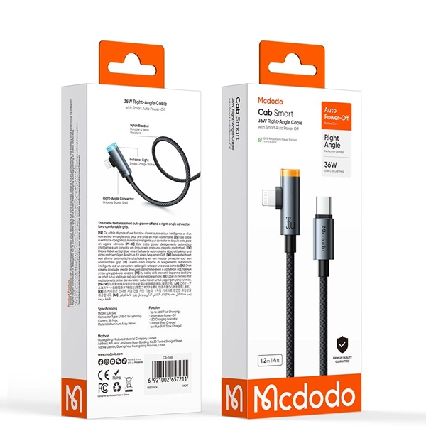 کابل شارژ تایپ سی به لایتنینگ مک دودو Mcdodo CA-5860 توان 36 وات طول 1.2 متر