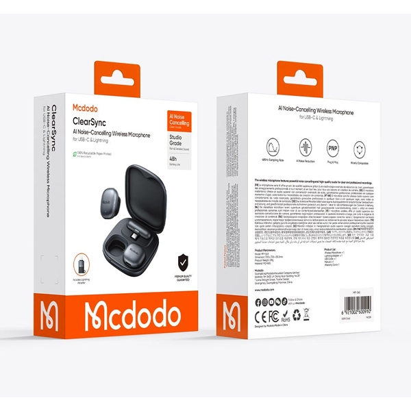 میکروفون بیسیم مک دودو Mcdodo MP-5450 با قابلیت حذف نویز