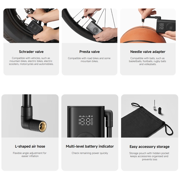 پمپ باد شارژی شیائومی Xiaomi Mijia Portable Air Compressor MJBXCQBQW