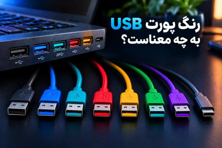 چند پورت USB با رنگ‌های مختلف